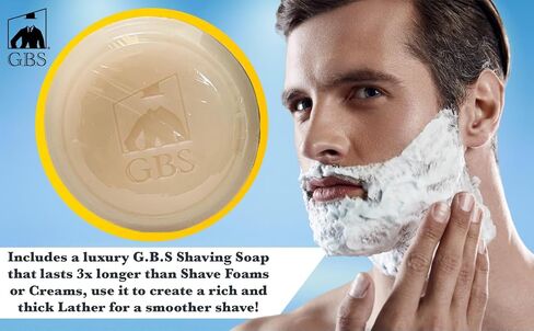 G.B.S 97% Men's Cedar & Pine Shave Soap –All Natural Shave Soap for Men- Creates a Rich Lather Foam for Ultimate Wet Shaving Experience (Cedar and Pine) in Kuwait