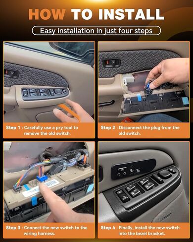 15883323 Master Power Window Switch & Bezel, Front Driver Side Door Lock Fit for 2003-2007 Chevy Avalanche Silverado Suburban Tahoe Cadillac Escalade GMC Yukon Sierra Yukon XL, 901-075 DWS-220 in Saudi Arabia