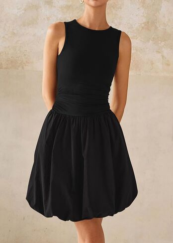 KIRUNDO Summer Bubble Dress for Women 2025 Casual Mini Spring Bodycon Cocktail Dresses Sleeveless Drop Waist Sundress Beach in Saudi Arabia