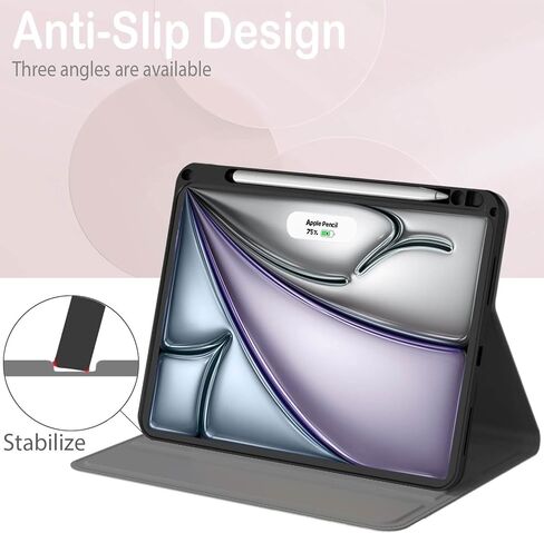 Feams Case for iPad Air 11-inch M2 (2024) / iPad Air 5th/4th Generation Case 10.9 Inch 2022 2020 Flip Stand Auto Wake/Sleep Cover with Pencil Holder & Pocket, Purple Garden in Kuwait