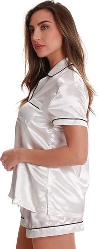 Just Love Solid Satin Pajama Short Set for Women Sleepwear PJs in Saudi Arabia