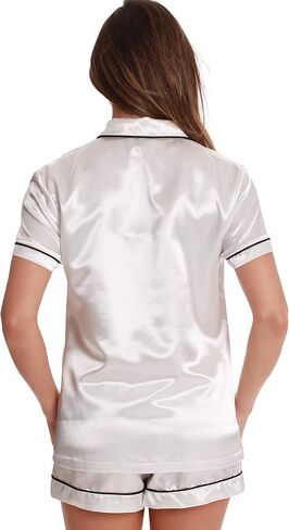 Just Love Solid Satin Pajama Short Set for Women Sleepwear PJs in Saudi Arabia