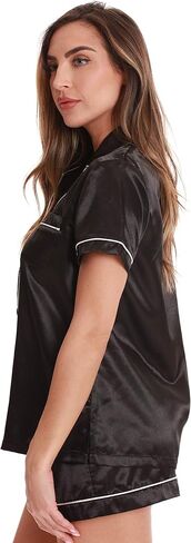 Just Love Solid Satin Pajama Short Set for Women Sleepwear PJs in Kuwait