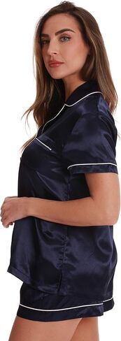 Just Love Solid Satin Pajama Short Set for Women Sleepwear PJs in Saudi Arabia