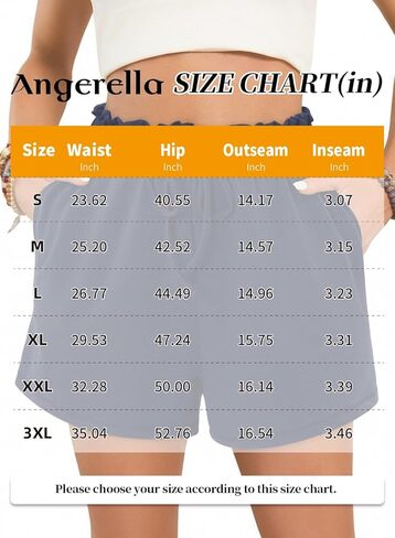 Angerella Womens Shorts with Pockets Summer Casual Shorts for Women Comfy Elastic Waist Lightweight Short Pants in Kuwait