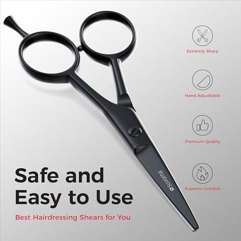 Suvorna 5" Mustache And Beard Scissors for Men, Salons, Barber, Hairdresser & Professional. Hair Cutting Scissors made with Stainless steel for Trimming & Grooming Scissors for Facial, Nose, Ear Hair. in Saudi Arabia