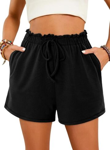 Angerella Womens Shorts with Pockets Summer Casual Shorts for Women Comfy Elastic Waist Lightweight Short Pants in Kuwait