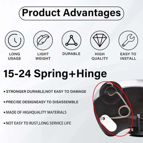 Fuel Door Hinge Pin with Gas Door Spring, for 2009-2014 F150, 2010-2014 Lincoln Mark Loose Gas Cap Permanent Repair Fix (09-14 Spring+Hinge) in Saudi Arabia