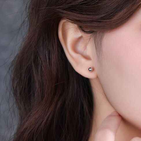 14K Gold Ball Stud Earrings - Choose from Yellow, Rose, or White Gold - Multiple Options Available in Saudi Arabia