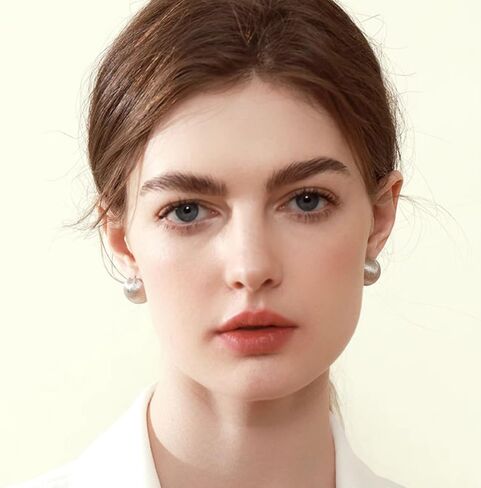 Gold Half Ball Earring for Women Fashion Vintage Round Ball Earrings Mattle Brushed Button Earrings in Saudi Arabia