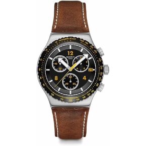 Swatch Unisex Casual Watch Black Stainless Steel Quartz Canyon Chaser