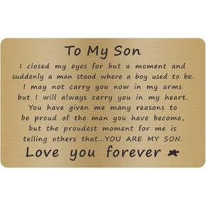 Grandson Gifts, Grandson Inspirational Engraved Wallet Card