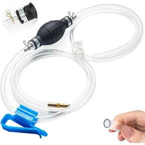 Gasoline Siphon Hose Pump, Portable Water Gasoline Diesel Hand Fuel Transfer Siphon Pump Fuel Transfer with 2 Premium PVC Hoses