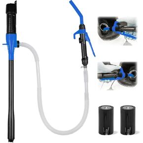 HORUSDY Portable Battery-Operated Fuel & Water Transfer Pump, 2.2GPM Automatic Siphon Pump for Gas Can & Tank, Handheld Liquid (Blue)