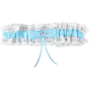 Wedding Bridal Garter, Blue Lace Leg Garter Belt Wedding Accessories for Brides Women Girls Parties Bridal Shower Gifts