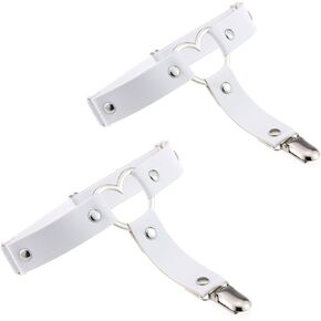 Outman 2 PCS قابلة للتعديل مرنة الفخذ أحزمة الرباط الشرير القوطية ساق القلب مع مقطع معدني