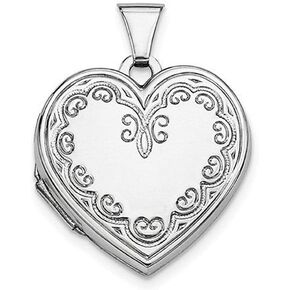 Sterling Silver Heart Picture Locket 3/4 Inch X 3/4 Inch - Includes 18 inch Chain