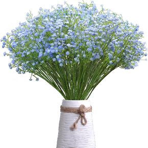 jiftok babys التنفس الزهور الاصطناعية ، 24 pcs زهور مزيفة الزهور الغجر غجرت باقة السقوط الزهور الاصطناعية للديكور ، لمسة حقيقية زهرة الحرير لحضور حفل زفاف DIY Party Home Garden Office (White)