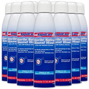 Rapid Care الإسعافات الأولية 665-2 رذاذ غسل الجرح الملحي المعقم 7.1oz ، تخفيضات وحروق ، مخدرات وخالية من المواد الحافظة ، حزمة 2