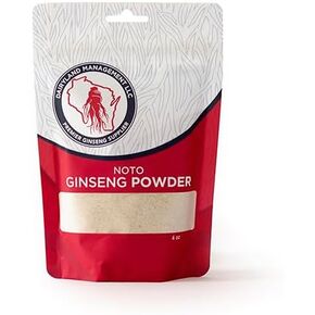 Ginyland Ginseng - Premiume Pure Panax Notoginseng Powder (4 أوقية) - مسحوق جذر Tien Chi الطبيعي بنسبة 100 ٪ ، يعزز العافية - العلاجات العشبية - خالية من الغلوتين ، غير المعدلة وراثيًا 北人参 ， 三七粉