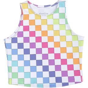 Destira Girls Dance Crop Tank Top, Super Soft Athletic Top, Ideal for Gymnastics, Yoga, Workouts, Running