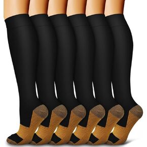 Bluemaple 6 Pack Copper Compression Socks for Women and Men-Direculation أفضل دعم للطبية والجري والتمريض والرياضي