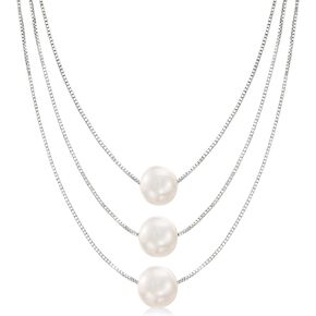 Ross-Simons 9-9.5mm Cultured Pearl 3-Strand Layered Necklace