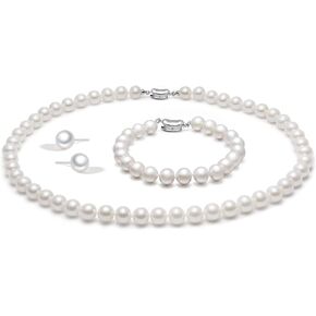 Senteria Pearl Necklaces for Women Dainty Pearl Choker Necklace for Women Men Wedding Gifts for Brides Bridesmaid 8mm Hand Knotted Pearl Strand With Fine Gifts Box