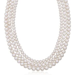 Ross-Simons 5-8mm Cultured Pearl 3-Strand Necklace With Sterling Silver