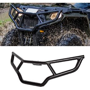 ECOTRIC Rear Brush Guard Bumper Compatible with 2014-2023 Polaris Sportsman Touring 570 450 HO Replacement for 2879715 Black Heavy-Duty Steel Back Protector