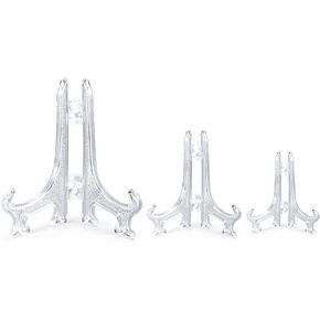 BetterJonny 12 Pack Easels البلاستيك الشفهي أو حامل ، 3 لوحات زخرفية الحجم ، حاملون واضحين لعرض الصور وإطارات الصور وبطاقات المعايدة والأعمال الفنية على الطاولة （4 ، 6 ، 8 بوصة）