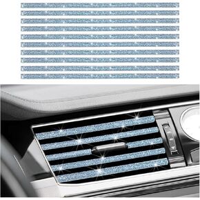 Car Air Conditioner Outlet Decoration Strip, 10PCS Waterproof Bendable Vehicle Air Vent Outlet Trim, Shiny Moulding Decorative Trim Strip, Universal Automotive Interior Accessories (Multicolor)