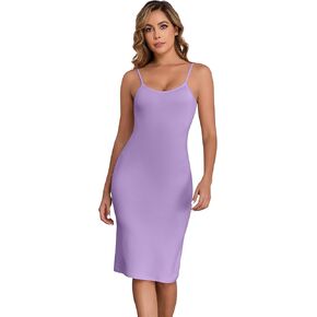 Slip Dress for Women Adjustable Spaghetti Straps Under Dresses Basic Full Slips Cami Long Slip Dress Nightgown