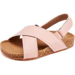 BMCiTYBM Toddler Boys Girls Sandals Open Toe Arch Support Slides Adjustable Straps Cork Footbed Slippers for Indoor Outdoor