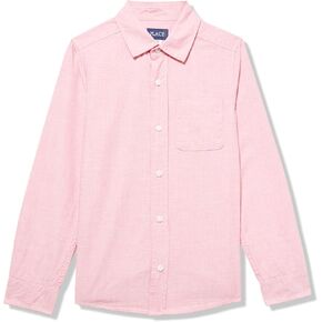 The Children's Place Boys Long Sleeve Poplin Button Up Sirt
