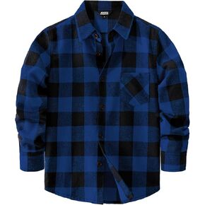 JOGAL Boys Plaid Shirt Long Sleeve Flannel Shirt Kids Button Down Shirts