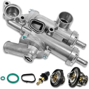 Ransoto Aluminium Thermostat Housing Assembly with Sensor 68003582AB متوافق مع 11-14 Chrysler 200 08-10 SEBRING 08-14 DODGE AVENGER 09-17 Journey & Compass 07-17 Patriot