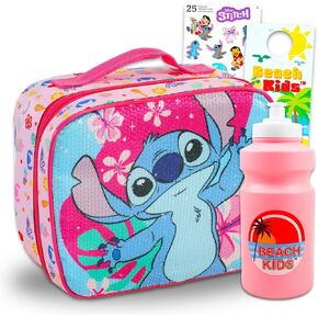 Disney Stitch Lunch Box for Kids - Bundle with Sequined Lunch Bag Plus Stickers, Water Bottle, and More | Lilo and Stitch Lunchbox for Girls, Kids Set