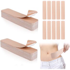 60 Pcs Tummy Tape Body Tape for Women Pre Cut Belly Tape Elastic Lifting Support Tape for Backless Dress Wedding Party Shapewear Body Shaping
