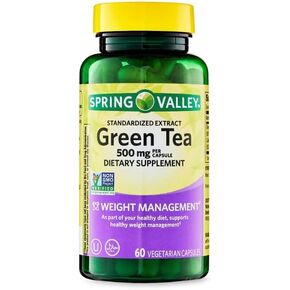 Green Tea Extract 500 mg Capsules with 250 mg EGCG - 60 Veg Greentea Pills for Energy & Metabolism - Non-GMO, Vegan. (2 Months Supply)