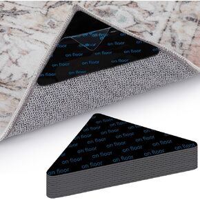 8 Pcs Rug Tape, Double-Sided Adhesive Rugs Non-Slip Pad, Reusable, Washable, Keep Edges Flat
