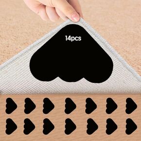 (14PCS) Rug Pads Grippers，Non Slip Rug Pads，Reusable and Washable Rug Pad Gripper for Area Rugs,Carpet Pads Rug Corner