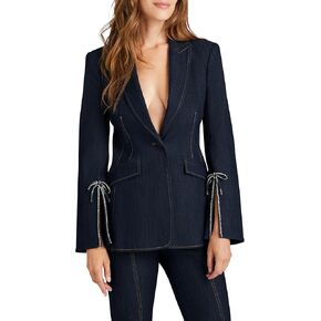 Cinq à Sept Women's Crystal Denim Bow Cheyenne Blazer