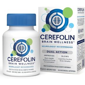 عافية الدماغ ، التغذية المستهدفة للدعم المعرفي ، يحسن الذاكرة ، التركيز والتركيز ، L-methylfolate ، NAC ، B12 ، موصى بها أخصائي الأعصاب (30 عدد)