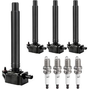 Ignition Coil Pack Spark Plugs Replacement for L4 2.4 2015 2016 2017 2018 2019 2020 2021 Jeep Renegade Cherokee Compass, Ram ProMaster, 13-16 Dodge Dart, 16-18 Fiat 500X, UF751 UF754
