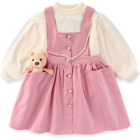 Peacolate 4-8T Summer Little Girls 2pcs Clothing Set T Shirt and Denim Skirt