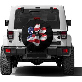PAWS US American Flag Fark Prevent Tyre With With Camera Camera Hole Wheel Cover Fit Fit و RV و SUV والعديد من المركبات 17 بوصة