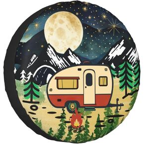 Happy Campers Tyre Tyre Cover Wheel Wheet Cover Weatherproof Cover Universal Decorative Exclseories for Camper RV SUV Travel Trailer 14 "