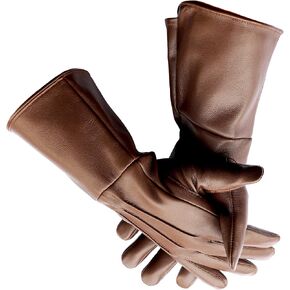 VISTOSO Premium Gauntlets Cosplay Medieval Long Cuff Driving Genuine Leather Gloves
