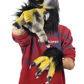 Black Eagle Claw Gloves ، Halloween Claw Glaw Props Carnival Costume ، مناسبة للبالغين - 1Pair